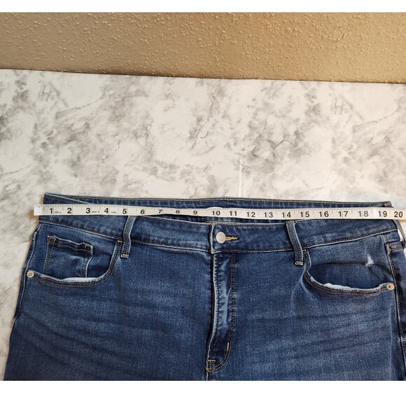 Old Navy Women's Blue Solid High Rise Distressed Pop Icon Skinny Jeans Size 18 - Picture 5 of 7